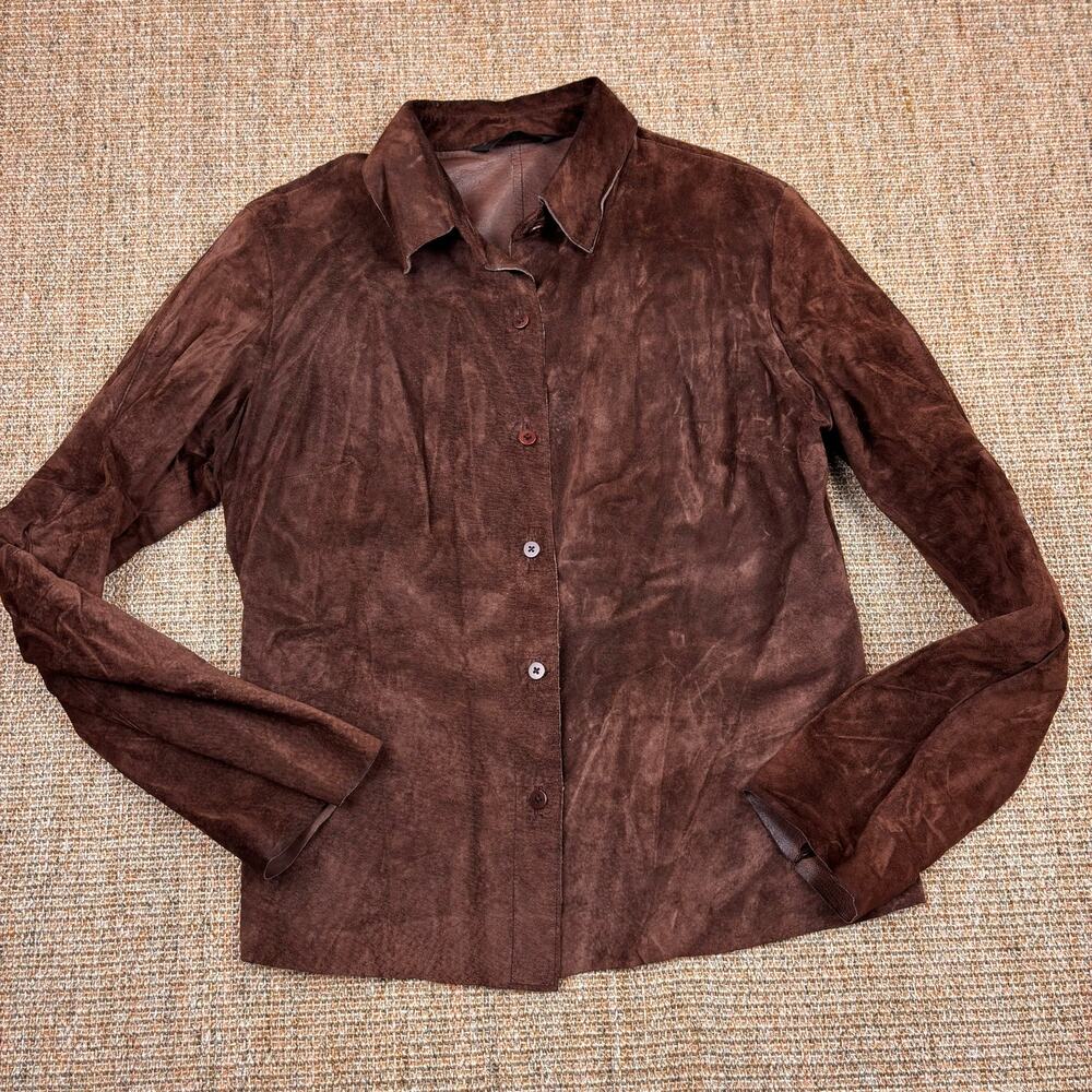 🤎  Vintage Express Suede Leather Shirt | Size 9/10 | Brown